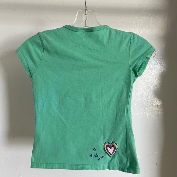 VINTAGE Y2K Little Girls Seafoam Applique Embroidered MALIBU TEE SHIRT Size S/M - Picture 5 of 6